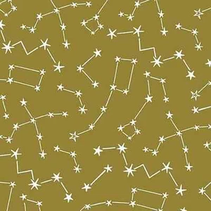 Michael Miller Fabrics~Star Cluster~Gold~GLOW IN THE DARK~ DG11009 Solar System - Picture 1 of 1