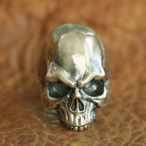 Details 925 Sterling Silver Skull Ring Punk Jewellery TA100C UK Size N½~Z4 - Picture 1 of 27