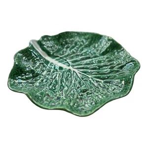 Vintage Large Secla Portuguese Majolica Cabbage Serving Platter 12" X 12" - Picture 1 of 7