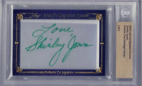 2010 LEAF CUT SIGNATURE. SHIRLEY JONES AUTOGRAPH. "SEALED". 5/5. THE MUSIC MAN Cover