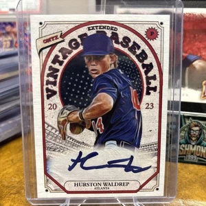Hurston Waldrep AUTO 2023 Onyx - Vintage Baseball Blue Ink Atlanta Braves - Picture 1 of 6