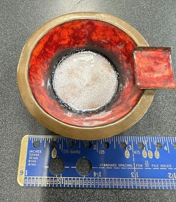 Serge Nekrassoff Vintage Mid Century Copper And Enamel Ashtray - Image 1 of 4