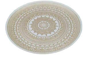 Plato cargador italiano de vidrio prensado 13 pulgadas/oro mandala plato decorativo vintage - Imagen 1 de 10