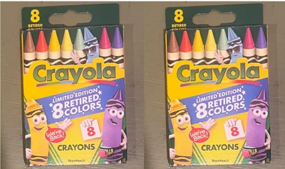 RARE & NEW Set of TWO Crayola Limited Edition 8 Retired Colors crayons BIG DEAL! - Image 1 of 2