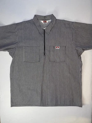 Ben Davis Hickory Stripe 1/4 Zip Work Shirt 2XL USA Made NWOT Gorilla Logo - Image 1 of 4