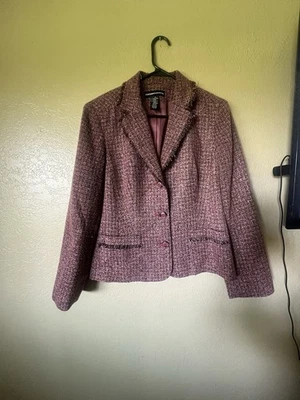 Blazer Norton McNaughton Tweed Talla 10 Mezcla Rosa y Negro Foto 1 de 4