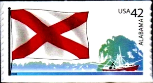 ALABAMA STATE FLAG US 2008 SCOTT #4274 FLAGS OF OUR NATION SET I - MVF 42c STAMP - Picture 1 of 1