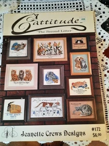 Cat Cross Stitch Pattern Booklet Cattitudes The Second Litter #172 Jeanete Crews - Picture 1 of 5