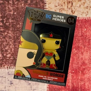 FUNKO POP! PIN DC SUPERHEROS Wonder Woman 04 4” Enamel Pin New in Box - Picture 1 of 4