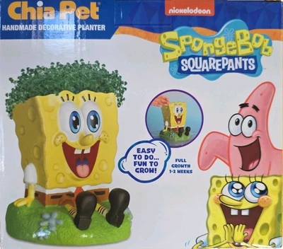 Nickelodeon SpongeBob SquarePants Cartoon Chia Pet Decorative Planter New Sealed