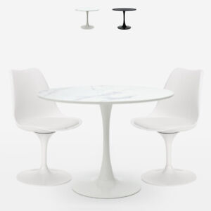 table ronde 80cm design - marbre