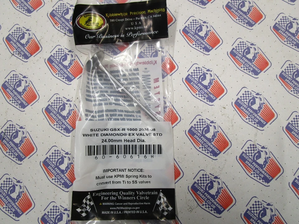 Suzuki GSXR1000 K5-8 Kibblewhite Stainless Exhaust Valves 60-60616H - Image 1 of 1