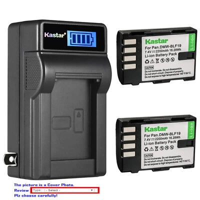 Cargador de pared LCD de batería Kastar para Panasonic DMW-BLF19 BLF19E y Lumix DC-GH5 Foto 1 de 4