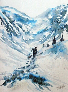 Jagdgemälde, Jagdmaler, Jäger, Bergjagd, Jagd, Jäger, Jagen - Bild 1 von 1