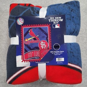 St. Louis Cardinals No Sew Throw Kit 100% Polyester Fleece Blanket 48"x60" - Picture 1 of 5