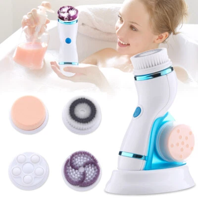 4in1 Electric Facial Cleansing Brush face Deep Cleaning Rechargeable Waterproof - Image 1 of 4