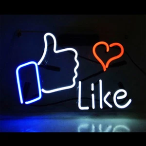 Like Neon Sign Light Party Game Room Wall Hanging Nightlight Artwork Gift 14"x9" - Picture 1 of 5