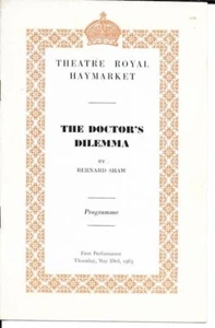 "El dilema del doctor" London Playbill 1963 Anna Massey, Wilfrid Hyde White - Imagen 1 de 4