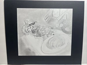 Arte Original Lápiz Dibujo Ilustración Montada 8 X 9 1/2 Surrealismo - Imagen 1 de 10
