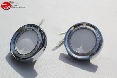 Chevy GM Door Panel Courtesy Light Rear Sail Panel Dome Lamp Assemblies Pair - Image 1 of 4