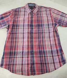 Camisa Van Heusen Calce Clásico Para Hombre XL Roja a Cuadros Informal Abotonada Usada - Imagen 1 de 10