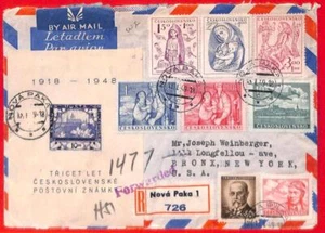 aa0609 - CZECHOSLOVAKIA - Postal History - Souvenir Sheet on REGISTERED COVER - Picture 1 of 1