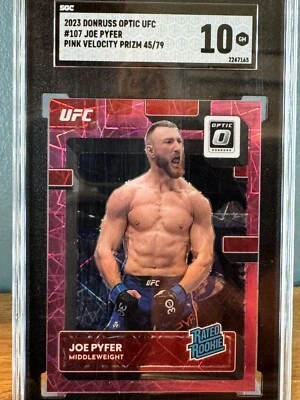 JOE PYFER 💥POP 1 SGC 10 RC💥 2023 Optic UFC Pink Velocity /79 Rookie #107 - Image 1 of 2