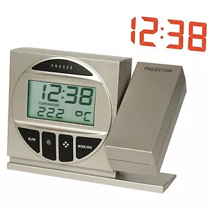 Projektionswecker Wecker mit Funkuhrwerk silber TechnoTrade Collection - Bild 1 von 1