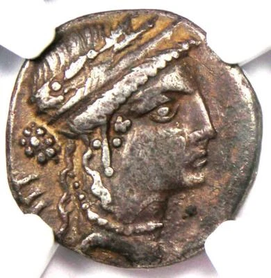 Julius Caesar AR Denarius Coin (48 BC, Female Head) - Certified NGC Choice VF - Image 1 of 4