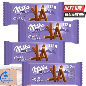 4 x Galletas crujientes Milka Choco Stix 112G recubiertas de golosinas de chocolate con leche regalo - Imagen 1 de 2