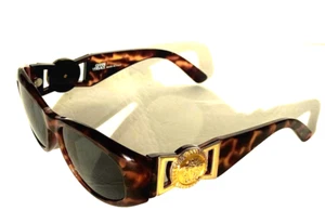 Versace Tortoiseshell Sunglasses with large Gold Medusa Medallion - Picture 1 of 12