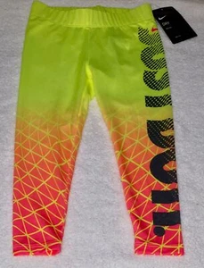 NIKE Printed Dri Fit Volt Orange Pink Grey Leggings NEW Little Girls Sz 4 XS - Picture 1 of 3