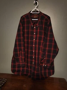 Oak Hill Men’s Dress Shirt Size 5XL RED& BLACK Plaid Business Formal City - Picture 1 of 6