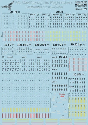 Print Scale 72-057 - 1/72 Decal for Die Markierung Der Flugbomben.Luftwaffe 1930 - Image 1 of 4
