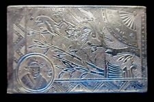 CHINESE SILVER Export Antique ENGRAVED Plaque 19th CENTURY