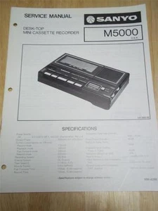 Sanyo Service Manual~M5000 Mini Cassette Recorder~Original~Repair - Picture 1 of 1