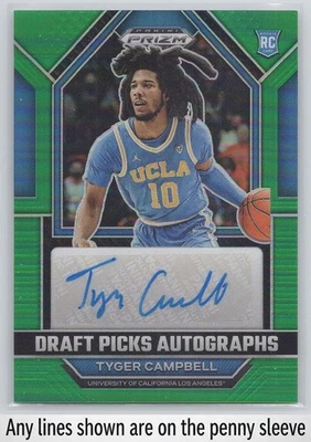 2023 Panini Prizm Draft Picks Tyger Campbell Draft Picks Autographs Green - Image 1 of 2