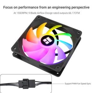 Thermalright TL-C12C-S X3 CPU Fan 120Mm ARGB Case Cooler Fan, 4Pin PWM Silent... - Picture 1 of 12