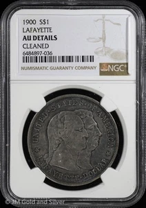 1900 $1 Lafayette Commemorative Silver Dollar NGC AU Details - Picture 1 of 4
