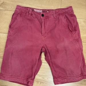 FAT FACE Shorts Mens Size 36 Dark Pink Canvas Utility Workwear Casual Summer - Picture 1 of 8
