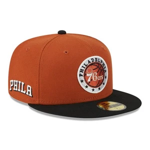 Men's New Era Rust/Black Philadelphia 76ers Two-Tone 59FIFTY Fitted Hat - Picture 1 of 6