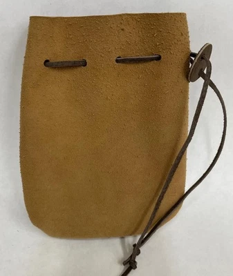 Pequeña bolsa de bola/disparo cargador bozal de cuero negro en polvo áspero hecha en EE. UU. Foto 1 de 2