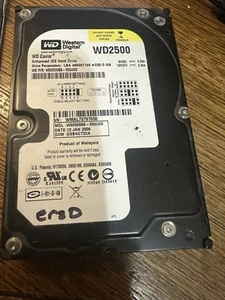 Western Digital WD2500BB-55GUC0 250G 7200RPM IDE 3.5" Hard Drive - Tested - Afbeelding 1 van 2