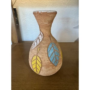 Vintage Fratelli Fanciullacci Style Italian Ceramic Leaf Vase MCM - Picture 1 of 8