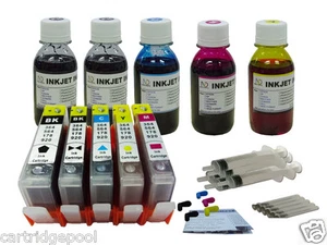 5 HP 564 564XL Refillable cartridge for HP Photosmart C410a C410b + ND® 5x4oz 1P - Picture 1 of 1