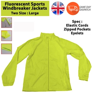 Chaqueta cortavientos deportiva fluorescente a prueba de lluvia y a prueba de viento talla L - Imagen 1 de 3
