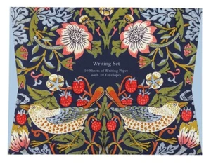 William Morris Strawberry Thief Writing Set - 10 Sheets of Paper with Envelopes - Picture 1 of 1