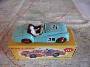 TRIUMPH TR 2 Sports n°25 Bleue DINKY TOYS ATLAS réf 111 1/43 en boite - Imagen 1 de 2