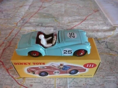 TRIUMPH TR 2 Sports n°25 Bleue DINKY TOYS ATLAS réf 111  1/43 en boite - Photo 1/2