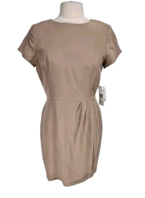 JONES NEW YORK DRESS Women Petti Size 14P 100% Silk Faux Wrap Knee Dress 105A - Image 1 of 4